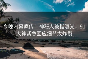 今晚内幕疯传！神秘人被指曝光，91大神紧急回应细节太炸裂