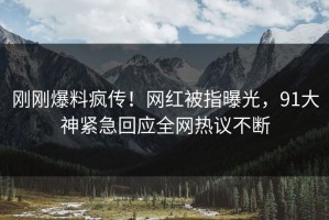 刚刚爆料疯传！网红被指曝光，91大神紧急回应全网热议不断