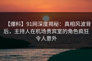【爆料】91网深度揭秘：真相风波背后，主持人在机场贵宾室的角色疯狂令人意外