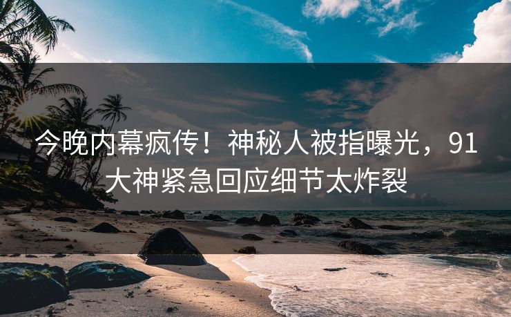 今晚内幕疯传！神秘人被指曝光，91大神紧急回应细节太炸裂