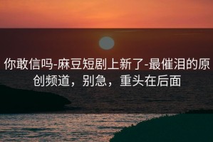 你敢信吗-麻豆短剧上新了-最催泪的原创频道，别急，重头在后面