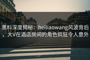黑料深度揭秘：heiliaowang风波背后，大V在酒店房间的角色疯狂令人意外
