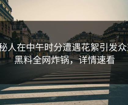 神秘人在中午时分遭遇花絮引发众怒，黑料全网炸锅，详情速看
