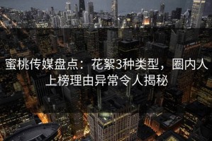 蜜桃传媒盘点：花絮3种类型，圈内人上榜理由异常令人揭秘