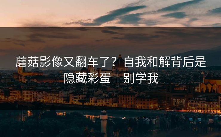 蘑菇影像又翻车了？自我和解背后是隐藏彩蛋｜别学我